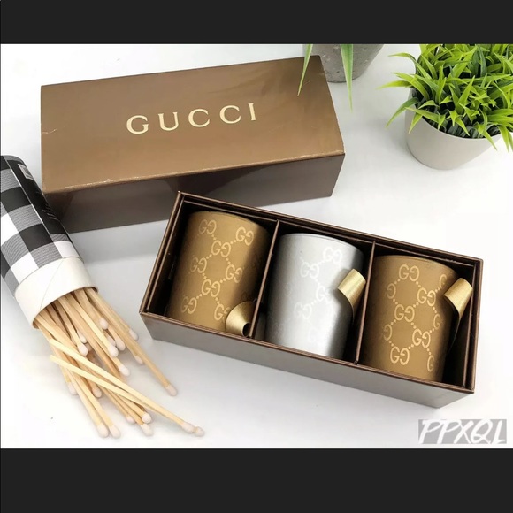 Gucci Other - Gucci Auth. Guccissima GG Set Of 3 Scented Candles